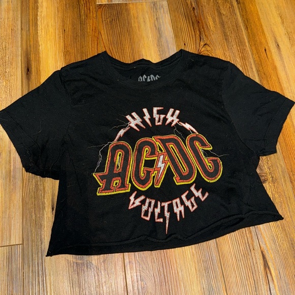 Tops | Acdc Crop Top Tshirt | Poshmark